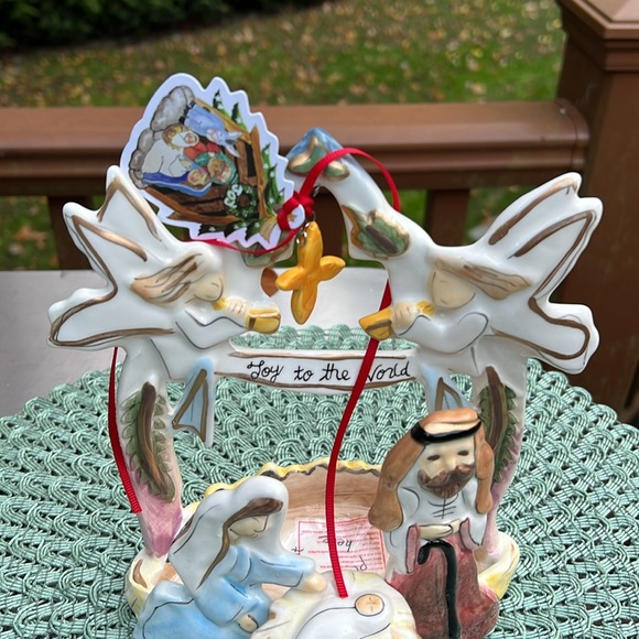 Heather Goldminc Nativity Tea Light Ceramic Blue Sky Christmas Joy to the world - Picture 4 of 10